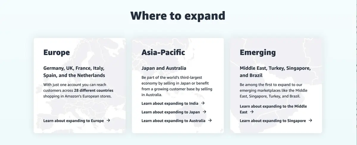 Amazon Global Selling — Where to expand: Europe, Asia-Pacific, Emerging