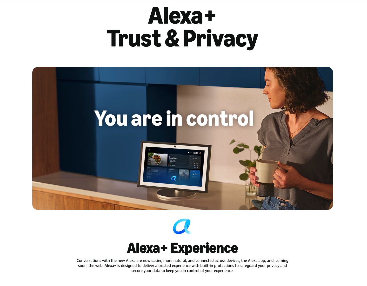 Alexa+ Trust & Privacy page