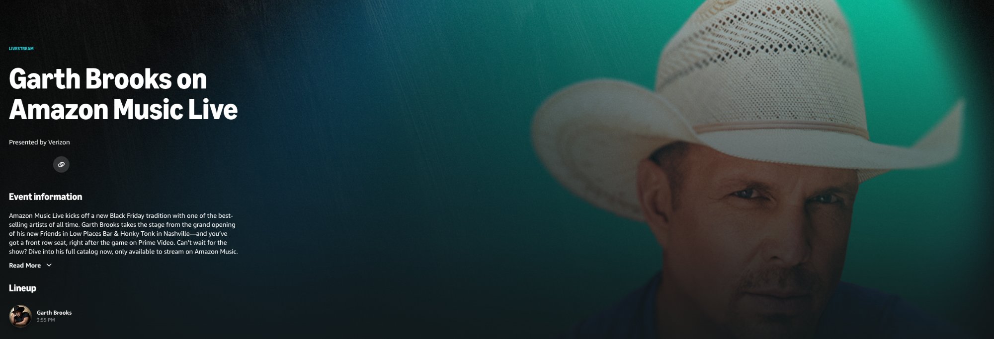 Garth Brooks on Amazon Music Live